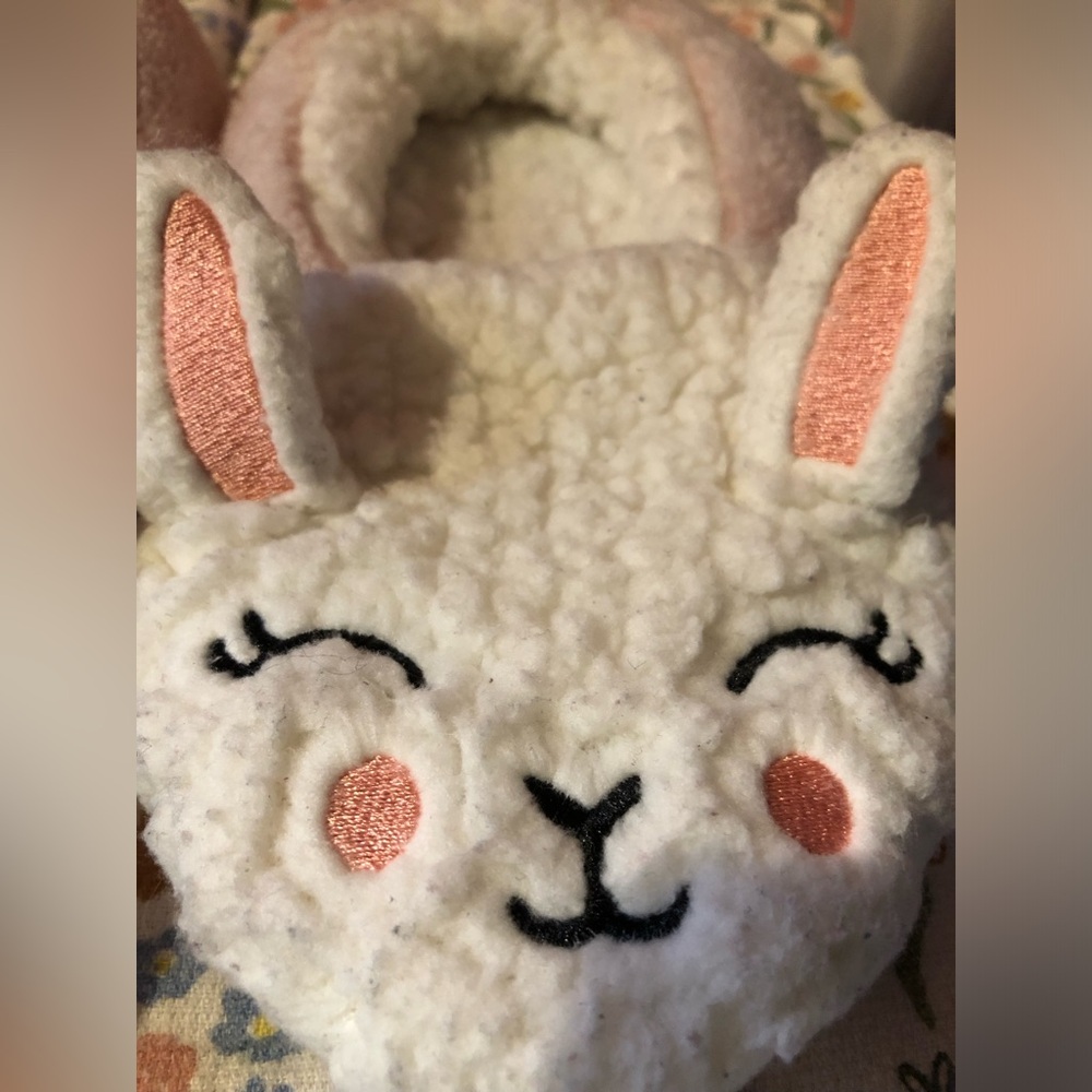 Cozy Pink & Cream Bunny Slipper socks - Picture 2 of 9